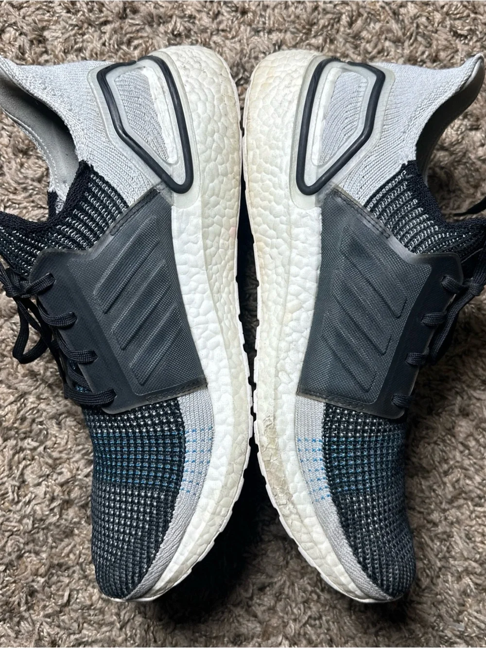Adidas UltraBoost 19 Men’s Size 13 Black Gray Blue Running Shoes F35242 Boost